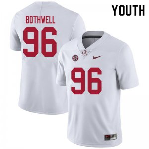 NCAA Youth Alabama Crimson Tide #96 Landon Bothwell Stitched College 2020 Nike Authentic White Football Jersey GM17J87PA
